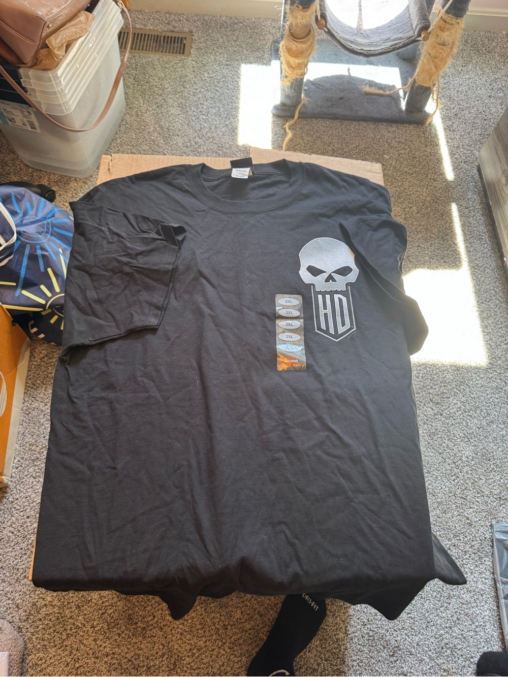 Harley Davidson Black Graphic Short-Sleeve Men’s T-Shirt with Skull Logo